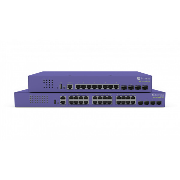 Extreme Networks ExtremeSwitching X435, Managed, Gigabit Ethernet (10/100/1000), Vollduplex, Power over Ethernet (PoE), Rack-Einbau, 1U