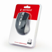 Gembird MUSW-4B-04-GB, Beidhändig, Optisch, RF Wireless, 1600 DPI, Schwarz, Grau