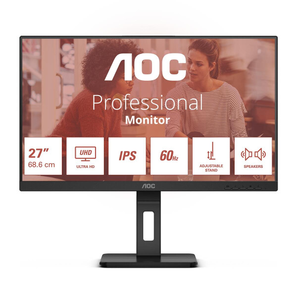 AOC E3 U27E3UF, 68,6 cm (27"), 3840 x 2160 Pixel, 4K Ultra HD, LED, 4 ms, Schwarz