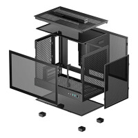 Deepcool CH160, Small Form Factor (SFF), PC, Schwarz, Mini-ITX, ABS, SPCC, Gehärtetes Glas, 17,2 cm