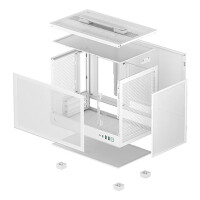 Deepcool CH160 WH, Small Form Factor (SFF), PC, Weiß, Mini-ITX, ABS, SPCC, Gehärtetes Glas, 17,2 cm