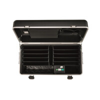 PARAT Case N10, Multimedia-Wagen, Schwarz, Acrylnitril-Butadien-Styrol (ABS), Aluminium, Schaum, Laptop, 39,6 cm (15.6"), 2 Schublade(n)