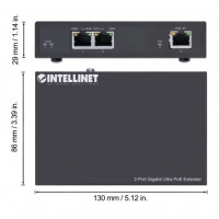 Intellinet 2-Port Gigabit Ultra PoE-Extender,...