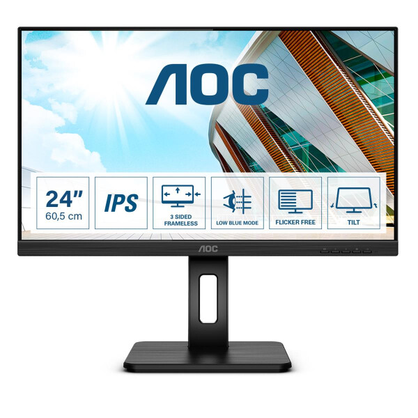 AOC P2 24P2Q, 60,5 cm (23.8"), 1920 x 1080 Pixel, Full HD, LED, 4 ms, Schwarz