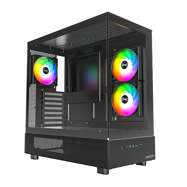 MONTECH XR, Tower, PC, Schwarz, ATX, micro ATX, Mini-ITX, 17,5 cm, 42 cm