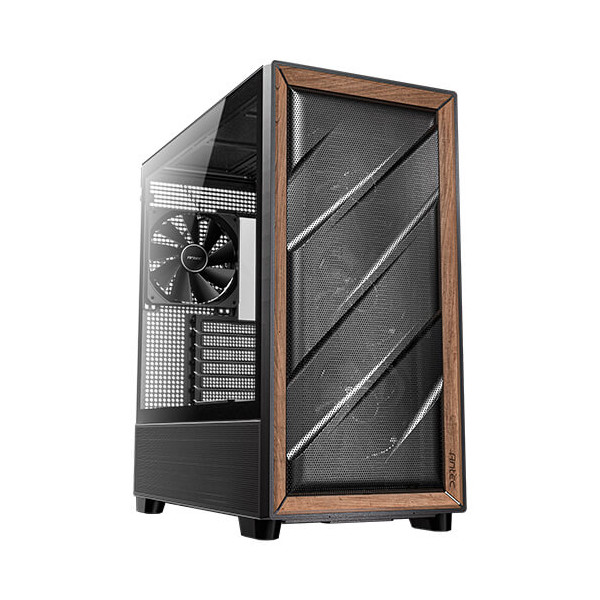 Antec 0-761345-10133-2, Midi Tower, PC, Schwarz, Holz, ATX, ITX, micro ATX, Kunststoff, Stahl, Holz, 18 cm