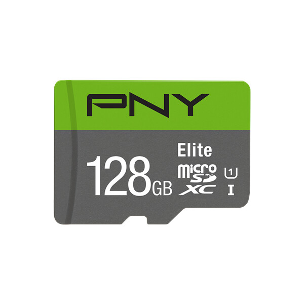PNY Elite, 128 GB, MicroSDXC, Klasse 10, UHS-I, Class 1 (U1), V10