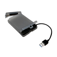 LogiLink AU0037, HDD / SSD-Gehäuse, 2.5", Serial ATA III, USB Anschluss, Grau