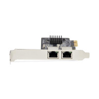 StarTech.com 2-Port Gigabit Netzwerkkarte, 10/100/1000Mbps PCI-Express LAN-Karte, 2x Realtek RTL8111H 1Gbit PCIe Netzwerkadapter/NIC, Arbeitet mit Windows und Linux, TAA-Konform, Eingebaut, Kabelgebunden, PCI Express, Ethernet, 1000 Mbit/s, Schwarz