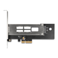 Delock Wechselrahmen PCI Express Karte für 1 x M.2 NVMe SSD - Low Profile Formfaktor, PCIe, M.2, Männlich, PCIe 4.0, Schwarz, Metallisch, Passiv