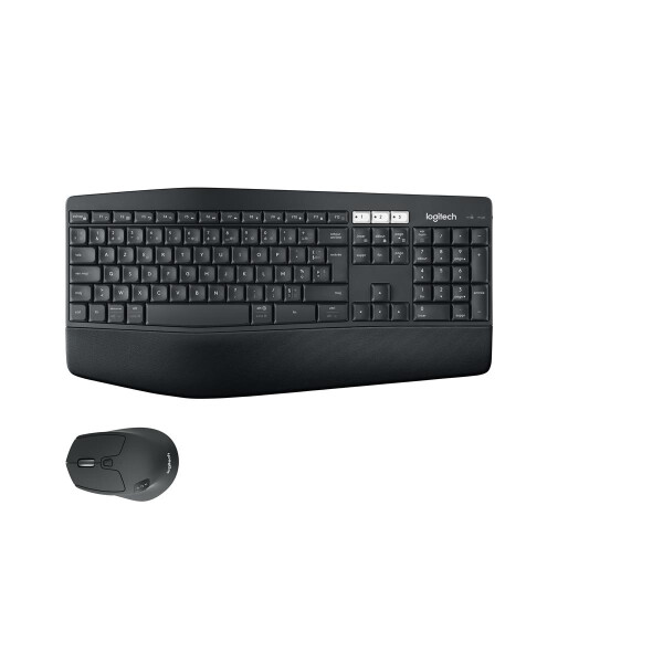 Logitech MK850 Performance, Volle Größe (100%), Kabellos, RF Wireless + Bluetooth, AZERTY, Schwarz, Maus enthalten