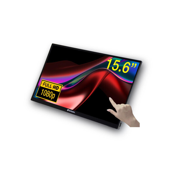 Verbatim 49592, 39,6 cm (15.6"), 1920 x 1080 Pixel, Full HD, LCD, 6 ms, Schwarz