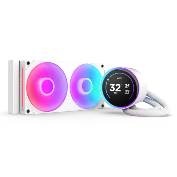 NZXT Kraken Elite 240 RGB, All-in-One-Flüssigkeitskühler, 12 cm, 75,12 cfm, Weiß