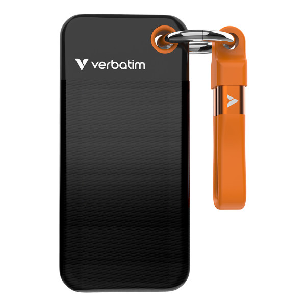 Verbatim Pocket SSD, 1 TB, USB Typ-C, 3.2 Gen 2 (3.1 Gen 2), 1000 MB/s, 10 Gbit/s, Schwarz, Orange