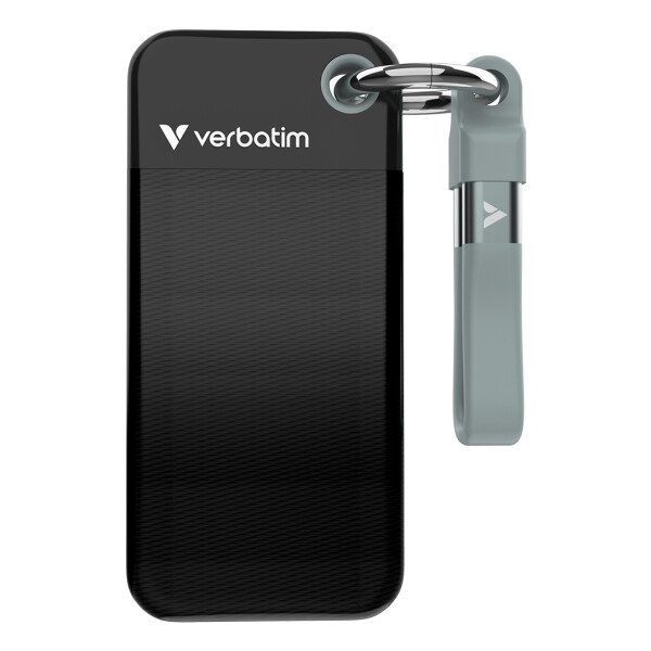 Verbatim Pocket SSD, 2 TB, USB Typ-C, 3.2 Gen 2 (3.1 Gen 2), 1000 MB/s, 10 Gbit/s, Schwarz, Grau