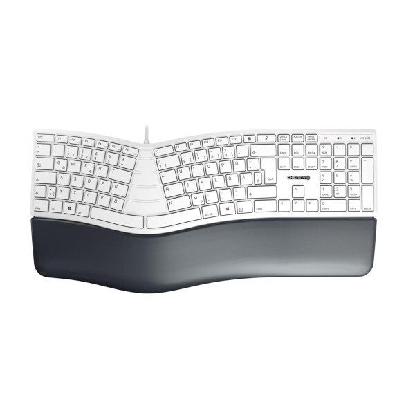 Cherry KC 4500 ERGO, Kabelgebunden, USB, QWERTZ, Weiß