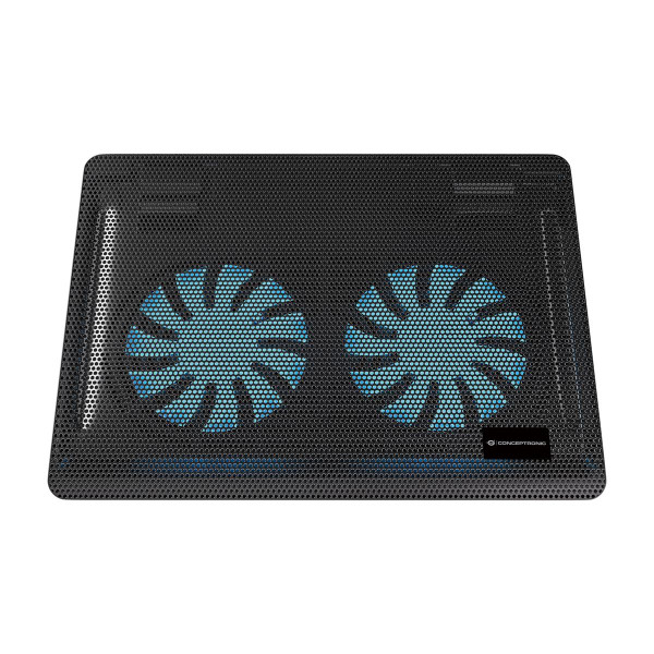 Conceptronic CNBCOOLPAD2F Laptop-Kühlpad mit 2 Lüftern, 39,6 cm (15.6"), 3 kg, 2 Stück(e), 12,5 cm, 1000 RPM, Schwarz