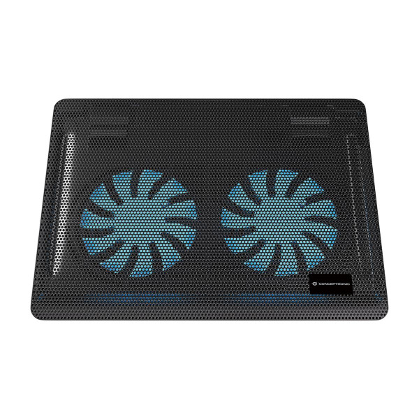 Conceptronic CNBCOOLPAD2F Laptop-Kühlpad mit 2 Lüftern, 39,6 cm (15.6"), 3 kg, 2 Stück(e), 12,5 cm, 1000 RPM, Schwarz