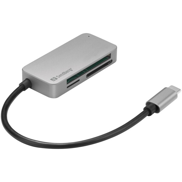 SANDBERG 136-38, CF, MMC, MicroSD (TransFlash), SD, SDHC, SDXC, xD, Schwarz, USB 3.2 Gen 1 (3.1 Gen 1) Type-C, 1 Stück(e), 82 mm, 23 mm