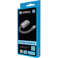 SANDBERG 136-38, CF, MMC, MicroSD (TransFlash), SD, SDHC, SDXC, xD, Schwarz, USB 3.2 Gen 1 (3.1 Gen 1) Type-C, 1 Stück(e), 82 mm, 23 mm