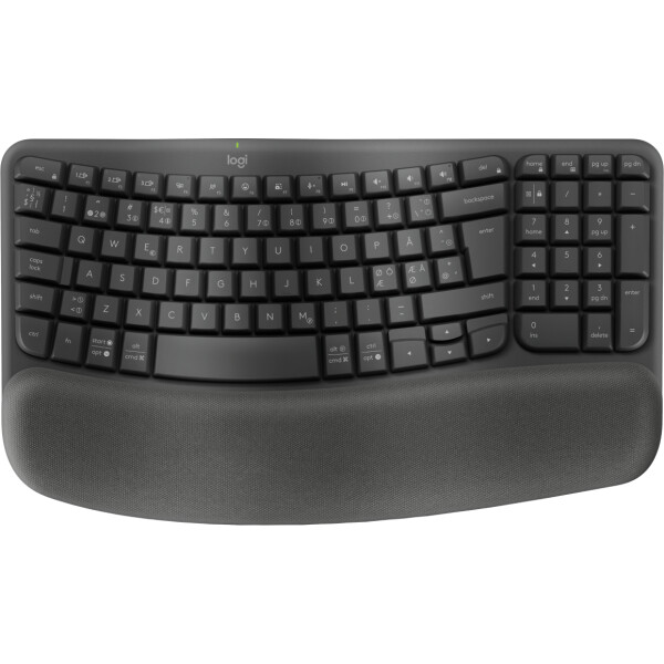 Logitech Wave Keys for Business, Volle Größe (100%), Kabellos, RF Wireless + Bluetooth, Membran Key Switch, QWERTY, Graphit