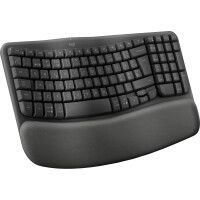 Logitech Wave Keys for Business, Volle Größe (100%), Kabellos, RF Wireless + Bluetooth, Membran Key Switch, QWERTY, Graphit