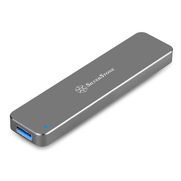 SilverStone MS09, SSD-Gehäuse, M.2, SATA, USB Anschluss, Anthrazit