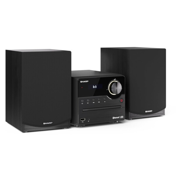 Sharp XL-B512(BK), Heim-Audio-Mikrosystem, Schwarz, 1 Disks, Vorderseite, 45 W, Bananenstecker