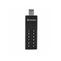Verbatim Keypad Secure - USB-3.0-Stick 128 GB - Datenspeicher mit Passwortschutz, inkl. USB-A zu USB-A-Verlängerungskabel - Schwarz, 128 GB, USB Typ-A, 3.2 Gen 1 (3.1 Gen 1), Ohne Deckel, 30 g, Schwarz