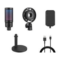 SANDBERG Streamer USB Microphone RGB, Studio-Mikrofon, -42 dB, 30 - 18000 Hz, 16 Bit, 48 kHz, 75 dB
