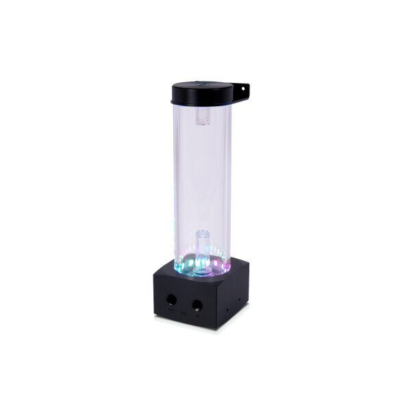 Alphacool Core 200 Aurora Ausgleichsbehälter D5/VPP Acetal/Acryl, Behälter, Acryl, Schwarz, Transparent, 3-polig, 1/4", 60 °C