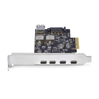 StarTech.com 5-Port USB-C PCIe Karte, USB 3.2 Typ C 10 Gbit, PCI Express USB C Erweiterungskarte mit 4x USB-C und 1x USB-A Intern, Windows/macOS/Linux, PCIe, USB Typ-C, Full-height / Low-profile, PCI 3.0, SATA 15-Pin, Schwarz