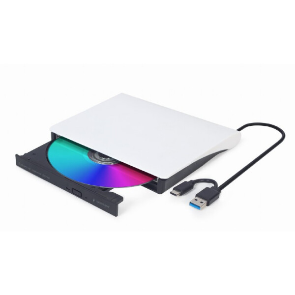 Gembird DVD-USB-03-BW, Schwarz, Weiß, Vorderseite, Horizontal, China, DVD±RW, USB Typ-C