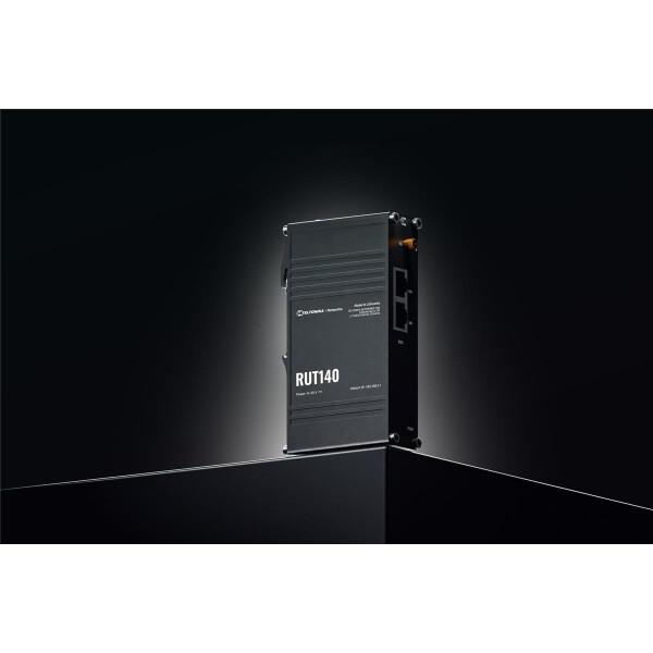 Teltonika Industrierouter RUT140 2x RJ45 100 Mbit/s, IP30, Ethernet-WAN, Schwarz