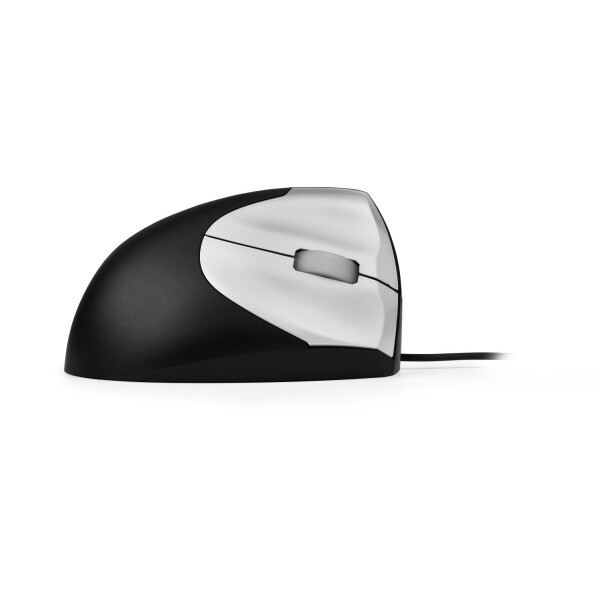 Bakker Handshake Mouse Wired VS4, Linkshändig, Vertikale Ausführung, Laser, USB Typ-A, 3200 DPI, Schwarz, Silber