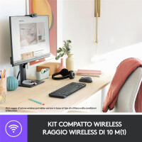 Logitech Wireless Combo MK220, Kabellos, RF Wireless, Mechanischer Switch, QWERTY, Schwarz, Maus enthalten