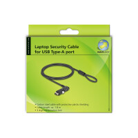 Navilock 20916, 1,8 m, USB Typ-A, Zahlenschloss, Karbonstahl, Schwarz