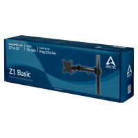 Arctic Z1 Basic - Monitorarm zur Befestigung am Schreibtisch, Klemme, 8 kg, 33 cm (13"), 81,3 cm (32"), 100 x 100 mm, Schwarz