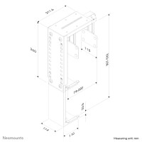 Neomounts PC-Halter, Tischmontierte CPU-Halterung, 30 kg, Schwarz, Stahl, Taiwan, 220 mm