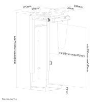 Neomounts PC-Halter, Tischmontierte CPU-Halterung, Tower, 10 kg, Schwarz, Stahl, 360°