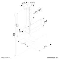 Neomounts PC-Halter, Tischmontierte CPU-Halterung, 30 kg, Schwarz, Stahl, Taiwan, 230 mm