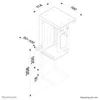 Neomounts PC-Halter, Tischmontierte CPU-Halterung, 10 kg, Schwarz, Stahl, Taiwan, 100 mm