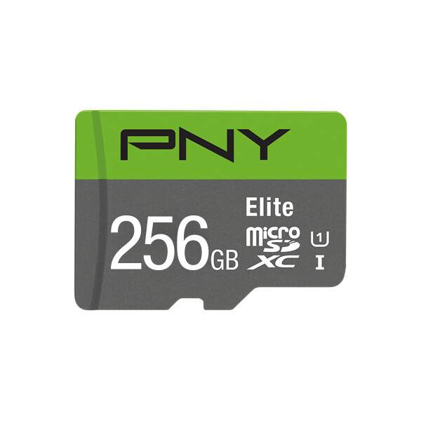 PNY Elite, 256 GB, MicroSDXC, Klasse 10, UHS-I, Class 1 (U1), V10