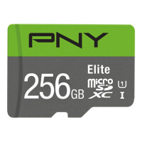 PNY Elite, 256 GB, MicroSDXC, Klasse 10, UHS-I, Class 1...