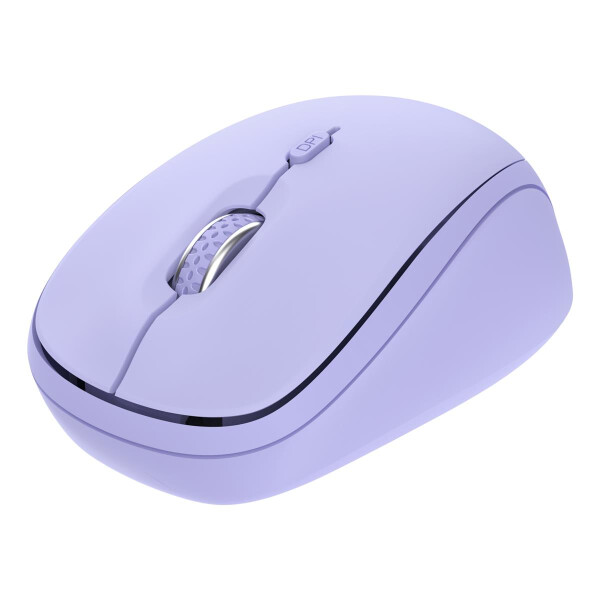Trust Yvi+, Beidhändig, Optisch, RF Wireless + Bluetooth, 1600 DPI, Violett