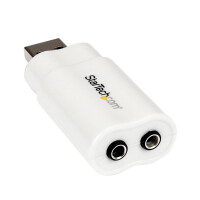 StarTech.com USB Audio Adapter - Externe USB Soundkarte - Weiß, USB
