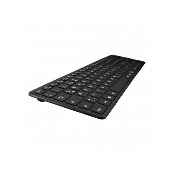 V7 Bluetooth Tastatur KW550DEBT, 2,4 GHz Dualmodus, Deutsch QWERTZ – Schwarz, Volle Größe (100%), Verkabelt & Kabellos, USB + Bluetooth, QWERTZ, Schwarz
