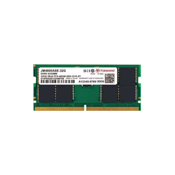 Transcend JetMemory JM4800ASE-32G, 32 GB, 1 x 32 GB, DDR5, 4800 MHz, 262-pin SO-DIMM