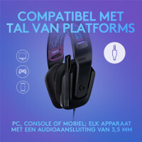 Logitech G G335, Kabelgebunden, Gaming, 20 - 20000 Hz, 240 g, Kopfhörer, Schwarz