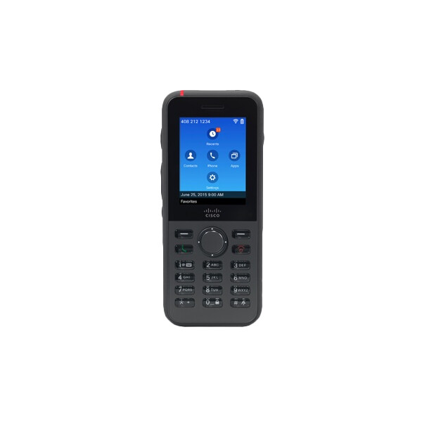 Cisco 8821, IP-Mobiltelefon, Schwarz, IP67, 54 Mbit/s, 2.412, 2.472, 5.180, 5.240, 5.260, 5.320, 5.500, 5.700, 5.745, 5.825 GHz, Digital